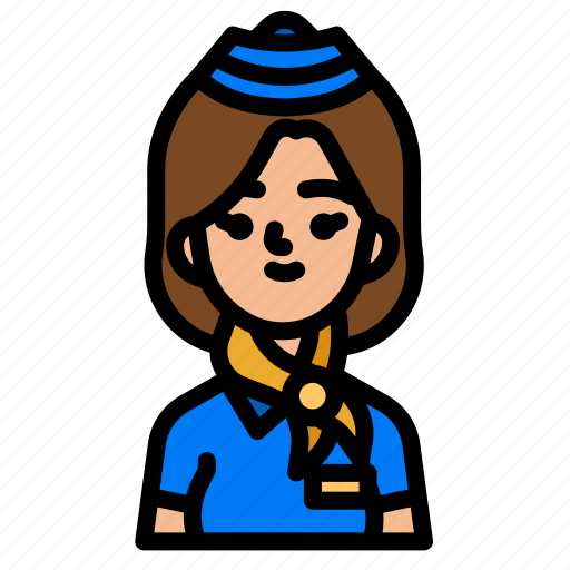 Hostess, air, flight, attendant, woman icon - Download on Iconfinder