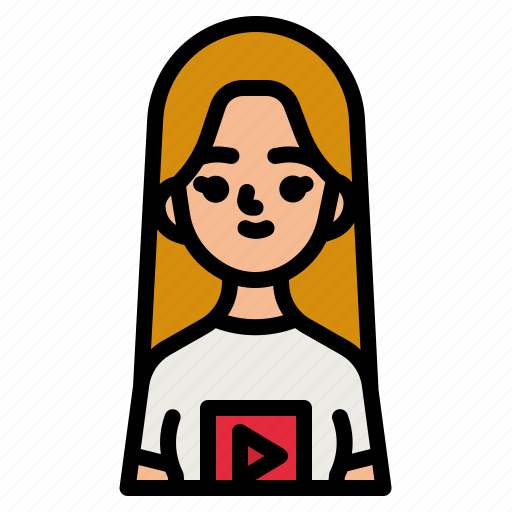 Youtuber, youtube, vlog, vlogger, woman icon - Download on Iconfinder