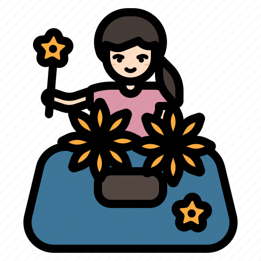 Girl, woman, flower, pot, bouquet, avatar icon - Download on Iconfinder