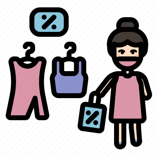 Girl, woman, shopping, dress, closet, clothes, new normality icon - Download on Iconfinder