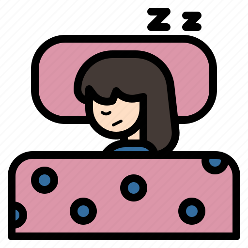 Girl, woman, sleep, dream, bed, blanket, pillow icon - Download on Iconfinder