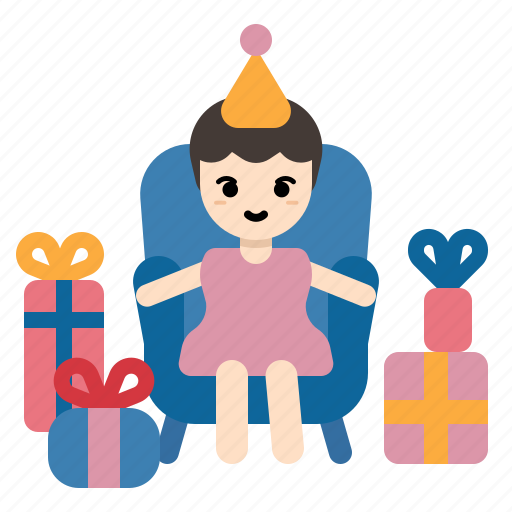 Girl, woman, birthday, party, gifts, presents, avatar icon - Download on Iconfinder