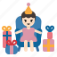 girl, woman, birthday, party, gifts, presents, avatar 