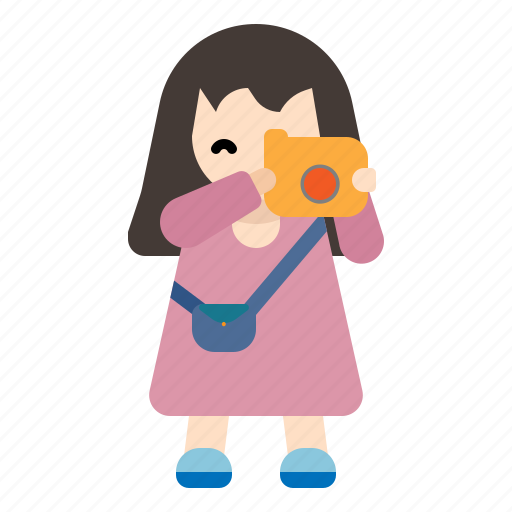 Girl, woman, camera, photo, picture, polaroid, photographer icon - Download on Iconfinder