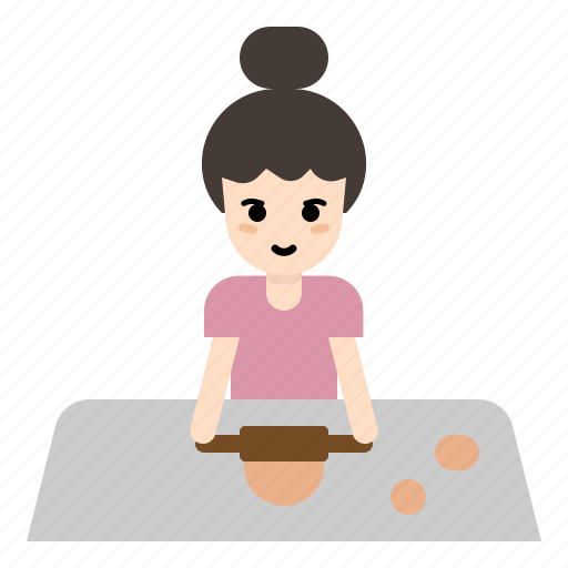 Girl, woman, cooking, baking, bakery, avatar icon - Download on Iconfinder