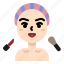girl, woman, makeup, lipstick, brush, beauty, artist 