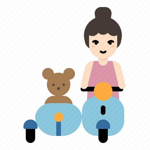 Girl, woman, motorcycle, vehicle, vespa, sidecar, scooter icon - Download on Iconfinder