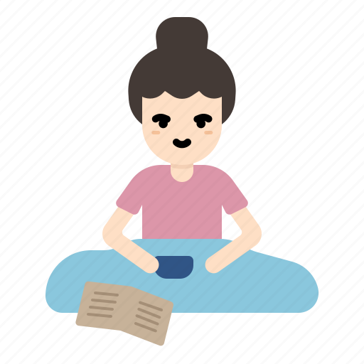 Girl, woman, reading, book, coffee, tea, avatar icon - Download on Iconfinder