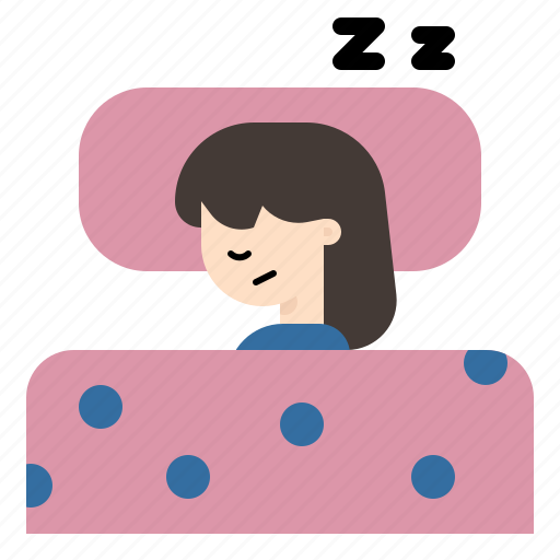 Girl, woman, sleep, dream, bed, blanket, pillow icon - Download on Iconfinder