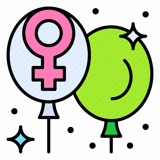 Balloons, celebrate, party, woman, sign icon - Download on Iconfinder