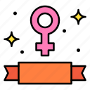 feminism, female, symbol, womans, day, gender, badge
