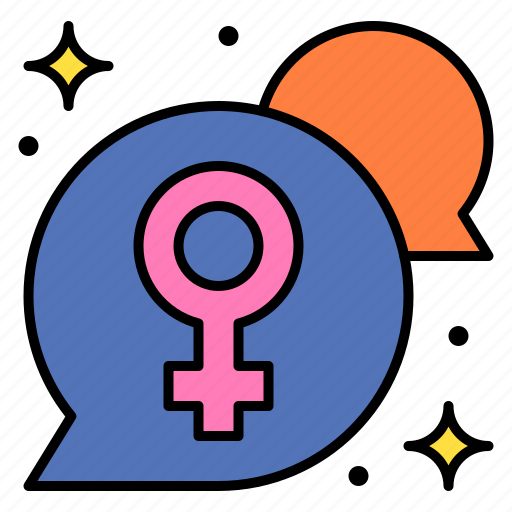 Bubble, chat, communication, female, message, text icon - Download on Iconfinder