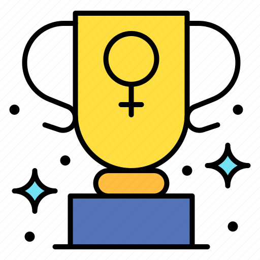 Champion, trophy, winner, award, female, sign icon - Download on Iconfinder