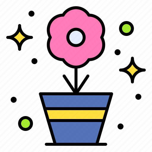 Flower, pot, plant, garden, soil icon - Download on Iconfinder