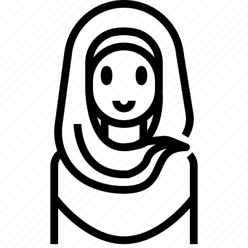 Headdress, hijab, islam, muslim, woman, young icon - Download on Iconfinder