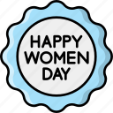 happy womens day, badge, brooch, sticker 