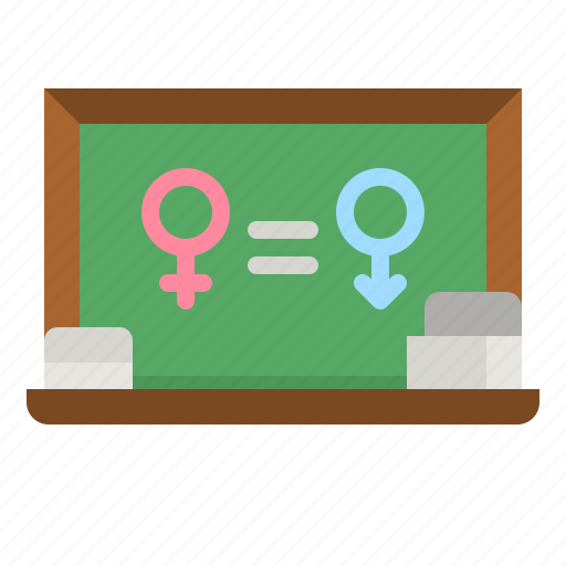 Equality, blackboard, education, woman, man icon - Download on Iconfinder