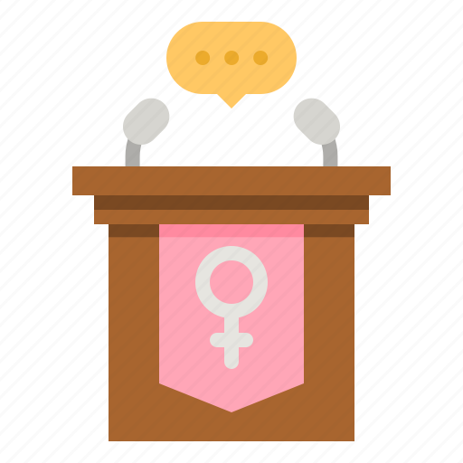 Speech, woman, people, podium, microphone icon - Download on Iconfinder