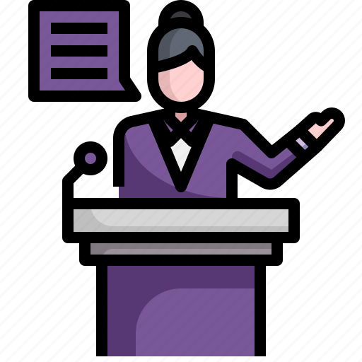 Conference, feminist, politician, speech, woman icon - Download on Iconfinder