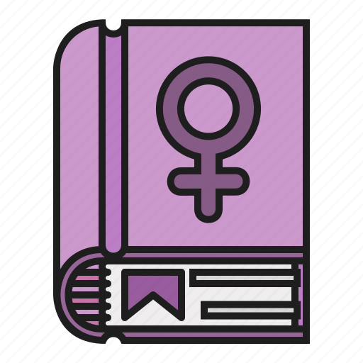 Book, education, femenine, feminism, gemale, gender, sign icon - Download on Iconfinder
