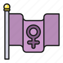 female, femenine, feminism, flag, venus, woman