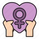 day, feminism, hands, heart, hold, women