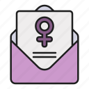 envelope, female, feminism, letter, mail, message, woman