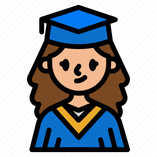Graduation, woman, women, university, education icon - Download on Iconfinder