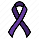 ribbon, purple, awareness, symbol, sign