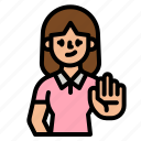 stop, hand, sign, symbol, woman