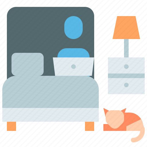Work, home, bedroom, bed, working icon - Download on Iconfinder