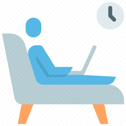 Work, home, reclining, chair, bed, remote, working icon - Download on Iconfinder