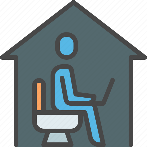 Work, from, home, toilet, teleworking, working icon - Download on Iconfinder