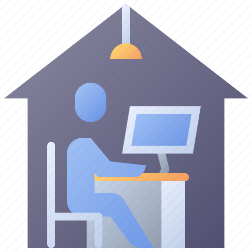 Work, from, home, computer, teleworking, remote, working icon - Download on Iconfinder