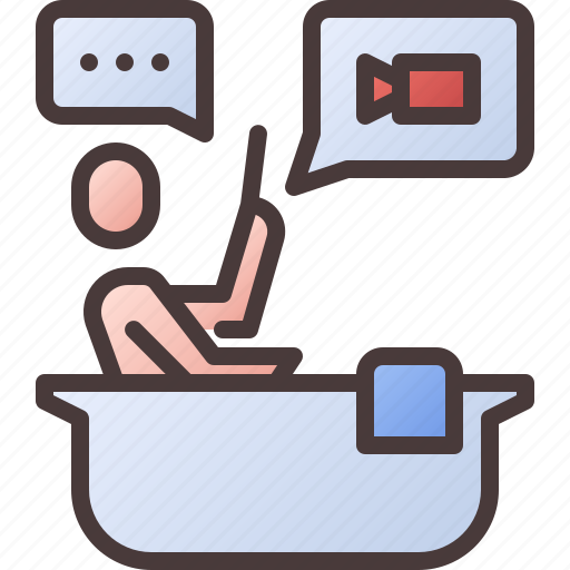 Work, bathroom, video, call, home, conference icon - Download on Iconfinder