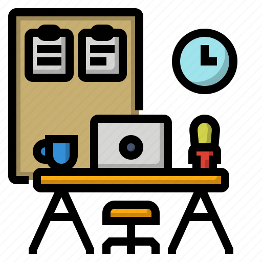 Computer, desk, from, home, office, work, working icon - Download on Iconfinder