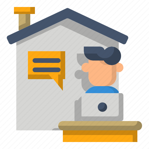 At, home, house, office, work icon - Download on Iconfinder