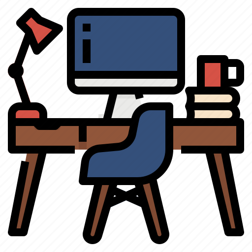 Chair, computer, desk, workfromhome, workspace icon - Download on Iconfinder