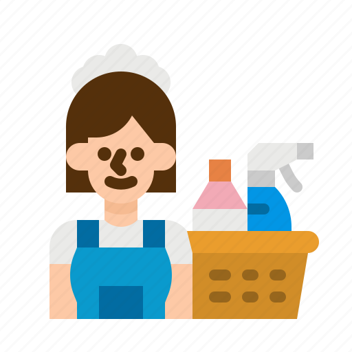 Cleaner, housekeeper, housekeeping, maid, servant icon - Download on Iconfinder