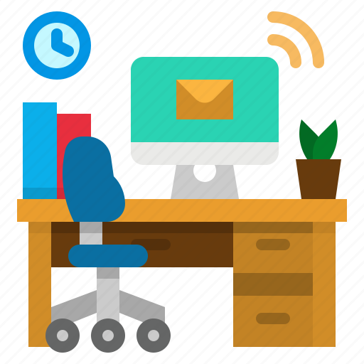 Chair, desk, desktop, office, workspace icon - Download on Iconfinder
