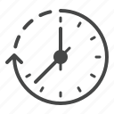 arrow, clock, full, part, time, work