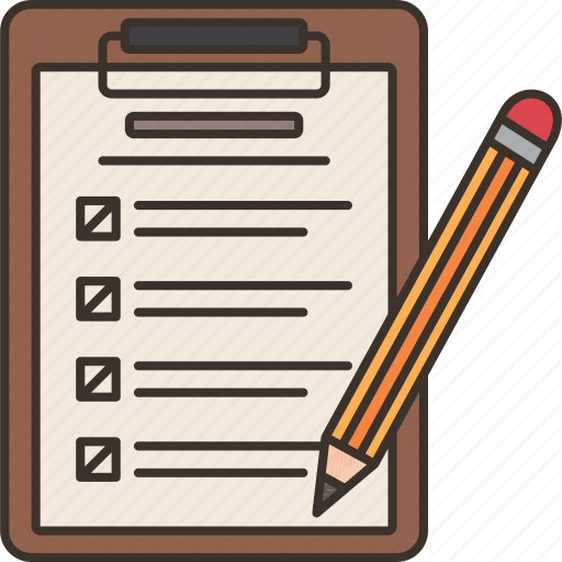 Checklist, survey, pencil, clipboard, questionnaire icon - Download on Iconfinder
