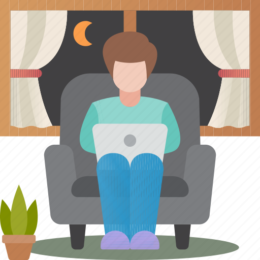 Overtime, living, room, businessman, nighttime icon - Download on Iconfinder