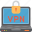padlock, vpn, laptop, network, security 