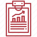 graph, clipboard, growth, file, document