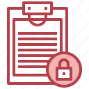 lock, read, only, security, clipboard, file, document
