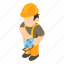 isometric, object, sign, workman 
