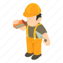 bricklayer, isometric, object, sign