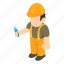 electrician, isometric, object, sign 