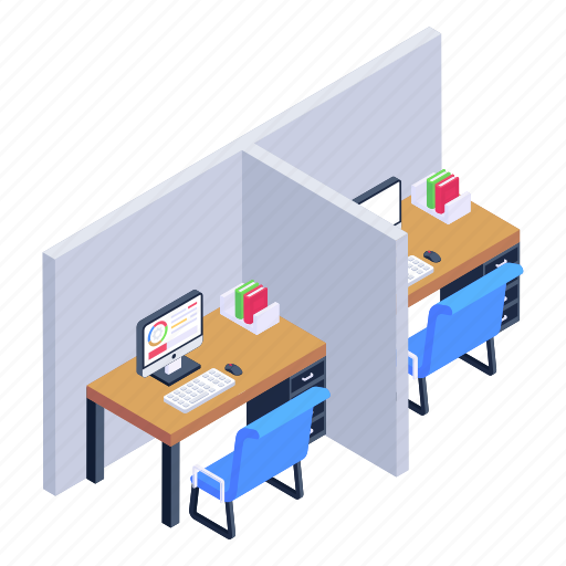 Employee cabins, office cabins, workplace, workstation, working area icon - Download on Iconfinder